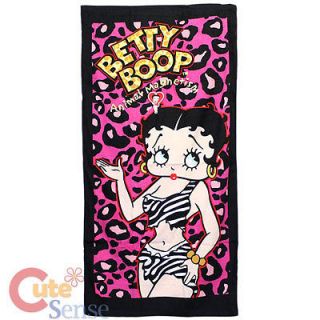 Betty Boop Bath Beach Towel   Animal Magnetism Pink Leopard Cotton 30 
