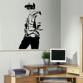 JUSTIN BIEBER JB LARGE BEDROOM WALL MURAL ART STICKER GRAPHIC DECAL 