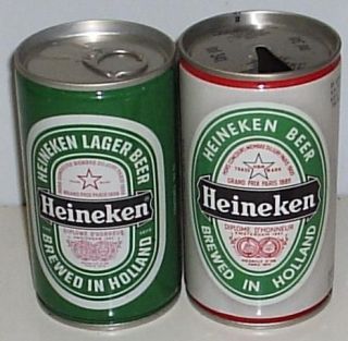 HEINEKEN Steel 12oz Beer Cans 2 Different Brewed in Holland