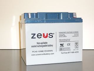 ZEUS PC40 12 12V 40AH SLA Battery for Medical Mobility Scooters 