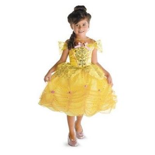 BELLE Beauty & Beast Disney Princess Sparkle Child Costume 4 6 