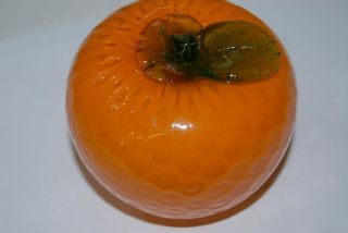 Czech Art Glass Hand Blown Orange Paperweight or for a Fruit 