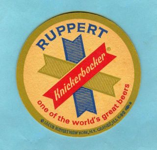   ROUND RUPPERT KNICKERBOCKER BEER COASTER * one of the worlds great
