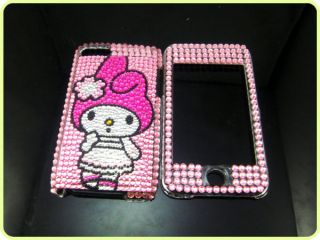 Melody Girl Bling Full Hard Cover Case for iPod Touch 2 2G 2nd Pink