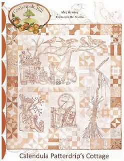 Calendula Patterdrips Cottage WITCH Embroidery Quilt