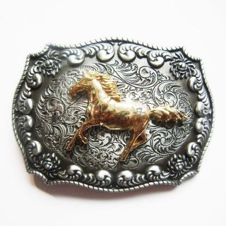 Horse Rodeo Cowboy Western Metal Belt Buckle