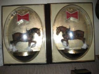 VINTAGE BUDWEISER CLYDESDALES POOL TABLE LIGHT