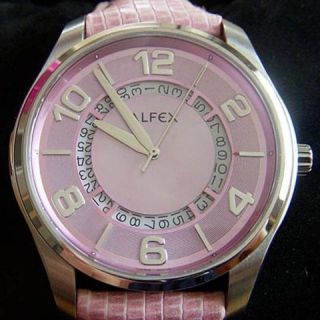   ALFEX LADIES BIG LINE WATCH ~ Pink Mother of Pearl face ~ Retail $425