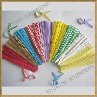 100 pcs 4 Paper Twist Ties for Bakery Candy Cello Bags