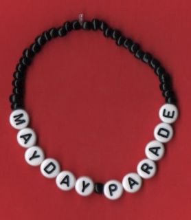 MAYDAY PARADE inspired handmade black beaded bracelet