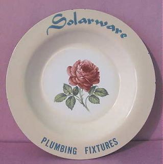 Vintage Cast Iron Graniteware Bowl Advertising SOLARWARE Plumbing 