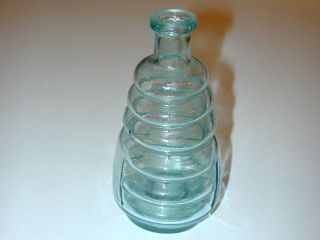 Antique Bitters Bottle with Iron Pontil   Rare Form   Beautiful Blue 