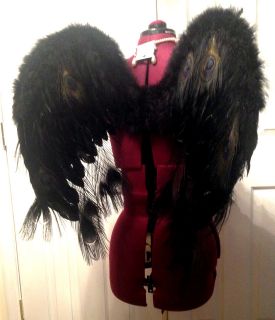 Black OR Red Feather Angel Wings Secret Dark Fairy Peacock Evil 