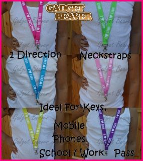 One 1 Direction, Lanyard, Neckstrap, Necklace,I Love 1 Direction 1D 