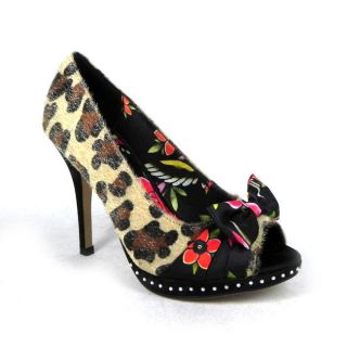 Iron Fist Ladies LOVE BITES Platform Ballerina Leopard Bow Shoes 