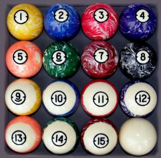 Classic Marble Style Pool Table Billiard Ball Set 2 1/4