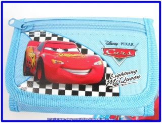 Disney Cars Lightning McQueen Baby Blue Trifold Wallet Money Holder 