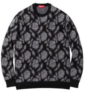 Supreme Rose Sweater Black kate moss kermit juicy j painted camo cap 