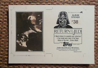 Holy Grail 1983 Topps Vault Star Wars Return of the Jedi ALBUM STICKER 