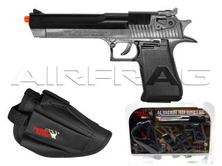  .44 Magnum Spring Airsoft Gun Pistol Kit w/ Holster & 2 Mags Black