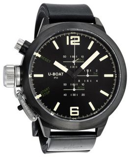 boat IFO Black Dial Rubber Stainless Steel Mens Watch