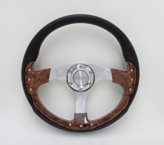   Classic Burlwood Style Steering Wheel Set F815 for Boats/ Marine