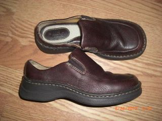 LADIES BROWN LEATHER LOAFER MULES BY BJORNDAL SZ 6 M