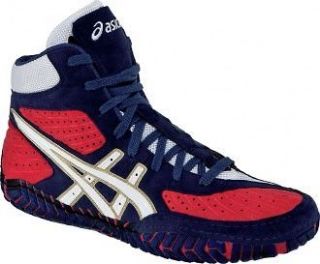 Asics Aggressor Mens Wrestling Shoes New Olympic Color Red/White/Blue 