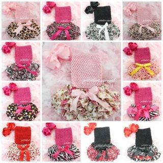Baby Satin Ruffles Bloomers Red Pink Black White Blue Tube Top 