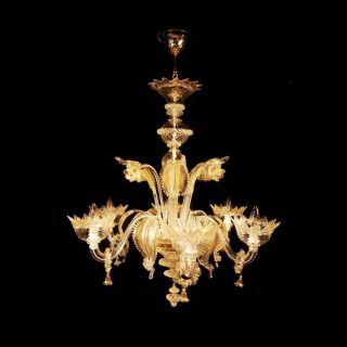 Muranos glass Venetian chandelier 6 lights Giove, factory prices from 