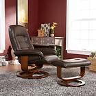 Adjustable Cafe Brown Leather Recliner and Ottoman , Office Chair