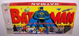 Batman Board Game 1966 Adam West Robin Batmobile Joker Villian High 