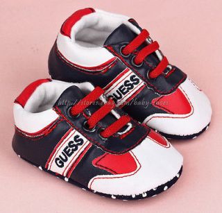 Baby Boy Navy & White Soft Sole Shoes Toddler Sneaker Size Newborn to 