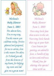   BABY SHOWER / BAPTISM FAVORS~25 BOOKMARKS~CUTE PERSONALIZED FOR YOU