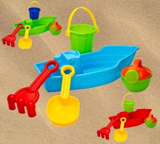   Boat Bucket Spade Beach Seaside Sand Pit Play Kids Seaside Toy Set