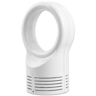 USB Powered White Bladeless Cooling Fan   11 Inches Tall