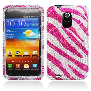 Pink Zebra Bling Cover Case For Samsung Galaxy S II 2 Epic Touch 4G 
