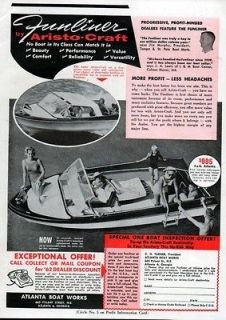 1962 Aristo Craft Funliner Original Boat Ad
