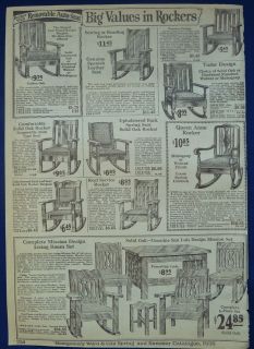 Rocking Chairs Wicker Arts and Crafts Mission Furniture, Vintage 1920 