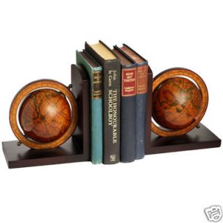 PAIR OF 18CM ANCIENT WORLD GLOBE BOOKENDS
