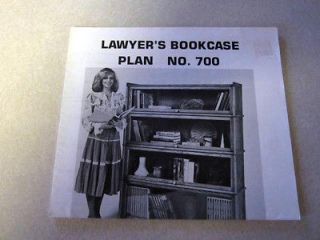 Lawyers Wood Bookcase Do It Yourself Woodworking Pattern no.700 U 