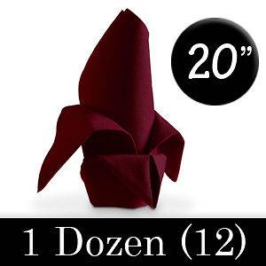 Dozen Cloth Napkin Wedding Linen 12 Burgundy Red 20