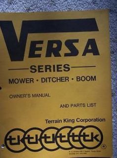 1984 Terrain King Versa Mower Ditcher Boom Manual n