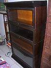 Antique Barrister Lawyers Bookcase Leaded Glass Doors