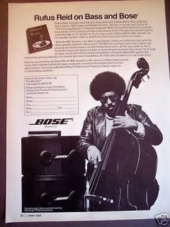 1979 Bass player Rufus Reid BOSE 802 sound system ad