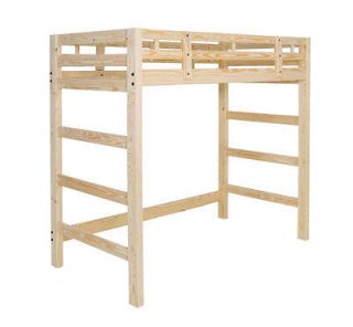 Extra Tall Twin Loft Bed Frame Strong, Solid Pine Wood