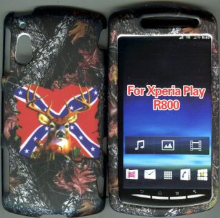   Xperia Play R800i snap on case phone cover camo deer rebel flag st