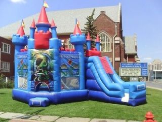 New Commercial Inflatable Bounce House Slide Brave Knight Combo 