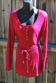 Long Pink Shirt with Braid Tie Waist French Laundry NWT Size M