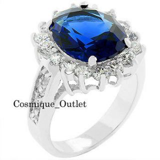 Blue Diamonique CZ Wedding Engagement Ring Size 5 6 7 8 9 10